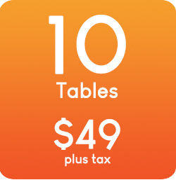 10 tables is $49 plus tax with Toteat